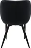 A black velvet dining chair seen from the back, with four black legs. Produktbild-Vorschau