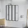 vidaXL Sprchová zástěna, černá, 168 x 140 cm, hliník Náhled obrázku produktu 3