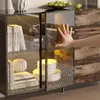 Sideboard 160x40x95cm Schwarz Vintage-Holzoptik, Vitrine Produktbild-Vorschau 4