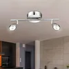 LED Deckenlampe, Chrom, Alu, bewegliche Spots, L 38 cm Produktbild-Vorschau 2