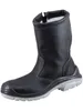 A black work boot with a gray sole, shown against a white background. Produktbild-Vorschau