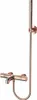 A rose gold shower faucet with a handheld showerhead, mounted on a white background. Produktbild-Vorschau