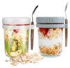 2er Set Overnight Oats Glasbecher mit Deckel & Löffel, Produktbild-Vorschau 1