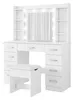 ZELURXX Toaletka biała 110×40×145 cm z lustrem LED 10 Podgląd zdjęcia produktu 1