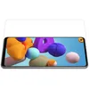 A screen protector is shown placed over a smartphone screen. Produktbild-Vorschau