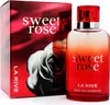 A bottle of La Rive Sweet Rose Eau De Parfum and its packaging are displayed against a white background. Podgląd zdjęcia produktu