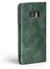 A green flip cover phone case for a Samsung Galaxy S8 is shown from the side. Produktbild-Vorschau