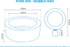 Diagram showing the dimensions of a Pure Spa Bubble HWS hot tub. Produktbild-Vorschau