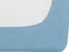 A close-up view of a light blue fitted sheet with a white textured pattern underneath. Náhľad obrázku produktu