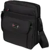 A black messenger bag is shown against a white background. Produktbild-Vorschau