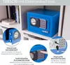 Möbeltresor mit Elektroschloss von HMF mit 23 cm Breite in Blau Anteprima dell’immagine prodotto