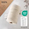 Makramee Garn 3er Set 3mm (Naturell 200m, Ackerbraun 100m, Produktbild-Vorschau 2