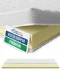 A close-up view of a mattress topper, showing its layers and a label with product information. Náhľad obrázku produktu