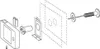 An exploded diagram showing the components of a digital door viewer. Produktbild-Vorschau