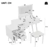 Table de maquillage multifonctionnelle avec tabouret et Voir les images du produit 2