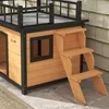 PawHut: cuccia per cani con balcone, casetta rialzata per Anteprima dell’immagine prodotto 8