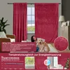 Lot de 2 rideaux en velours à motifs floraux, opaques, avec Voir les images du produit 5