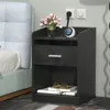 Nachttisch mit LED-Beleuchtung mit 1 Schubladen 58x40x35cm Produktbild-Vorschau 4