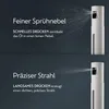 The image shows two different spray patterns from an oil sprayer, illustrating fine mist and precise stream functions. Anteprima dell’immagine prodotto