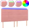 vidaXL LED Kopfteil Rosa 180x5x118/128 cm Samt Produktbild-Vorschau 1