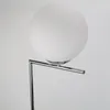 Lampada da terra sferica E27, vetro bianco e metallo Anteprima dell’immagine prodotto 4