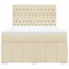 vidaXL Boxspringbett mit Matratze Creme 140x200 cm Stoff Produktbild-Vorschau 4
