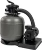 A sand filter system for a pool, consisting of a large gray tank and a black pump, is shown against a white background. Náhled obrázku produktu