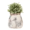 Vaso da fiori Clayre & Eef 10x10x10 cm Beige Verde Anteprima dell’immagine prodotto 2