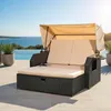 Mucola Fauteuil-cabine de plage en rotin Lit de bronzage Voir les images du produit 16