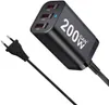200W GaN snellader met EU-stekker – 6 poorten (3x USB-C + Productafbeelding-voorbeeld 4