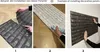 A collage of three images showing the installation process of decorative wall panels. Produktbild-Vorschau