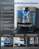 A diagram illustrating the features of a robotic vacuum cleaner station. Produktbild-Vorschau