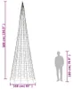 vidaXL Albero di Natale a LED per pennone 1534 LED bianco Anteprima dell’immagine prodotto 8