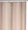 A close-up view of a beige shower curtain hanging from a shower rod. Anteprima dell’immagine prodotto