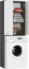 Badezimmerschrank 180 cm Graphitgrau und Weiß - Elegante Produktbild-Vorschau 2
