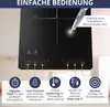 A close-up of an induction cooktop with feature callouts and descriptive text. Náhľad obrázku produktu