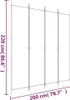 Möbel 4-tlg. Paravent Schwarz 200x220 cm Stoff - Paravents Produktbild-Vorschau 7