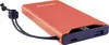 A close-up, angled shot of an orange power bank with a black lanyard attached. Voir les images du produit