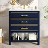 Meuble sous-vasque de salle de bains 76 cm, bleu foncé, Voir les images du produit 4