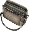 A close-up view of a crossbody bag with multiple compartments and a decorative print. Podgląd zdjęcia produktu