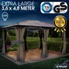 Alu-Pavillon PREMIUM  3,6x4,8m grau inkl. LEDs Produktbild-Vorschau 1