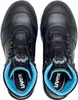 A top-down view of a pair of black and blue work boots. Anteprima dell’immagine prodotto