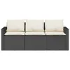 Möbel Gartensofa mit Kissen 3-Sitzer Schwarz Poly Rattan - Produktbild-Vorschau 4