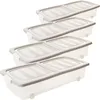 Flache Unterbettbox 4er Set mit Rollen, Deckel, Produktbild-Vorschau 1