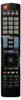 A black TV remote control with various buttons. Produktbild-Vorschau