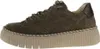 A side view of a brown women's sneaker with a platform sole. Náhľad obrázku produktu