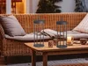2er SET Outdoor Tischlampen Laterne 36cm Schwarz ohne Strom Produktbild-Vorschau 1
