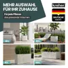 A collage showcasing different sizes of planters in various settings, with branding and text. Produktbild-Vorschau