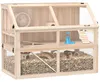 PawHut Hamsterkäfig aus Holz 3 Etagen Nagerkäfig mit Wippe Produktbild-Vorschau 1