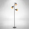 Lampadaire design métal 3 spots noir-doré vintage retro Voir les images du produit 1